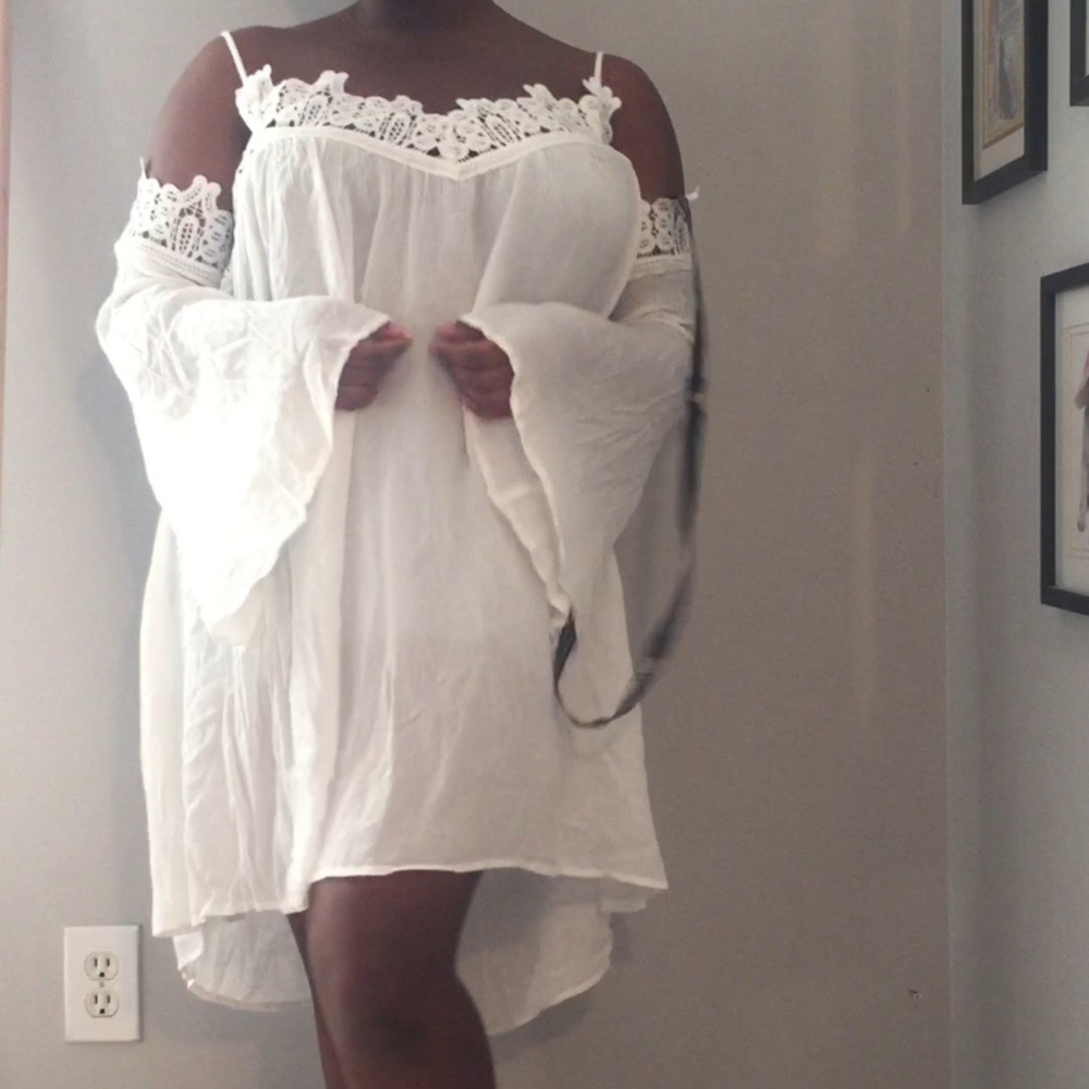 Cold shoulder swing dress